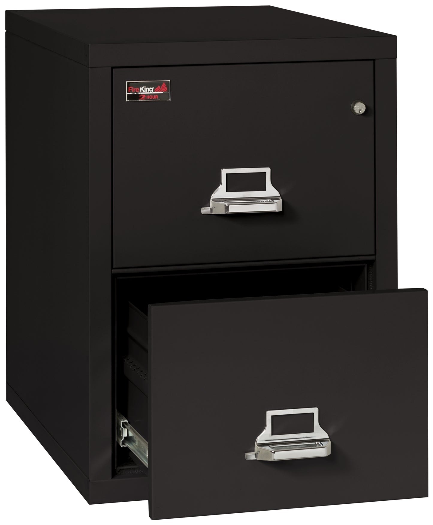 FireKing 2 Hour Fire Resistant File Cabinet - 2 Drawer Legal 32" Depth - Black