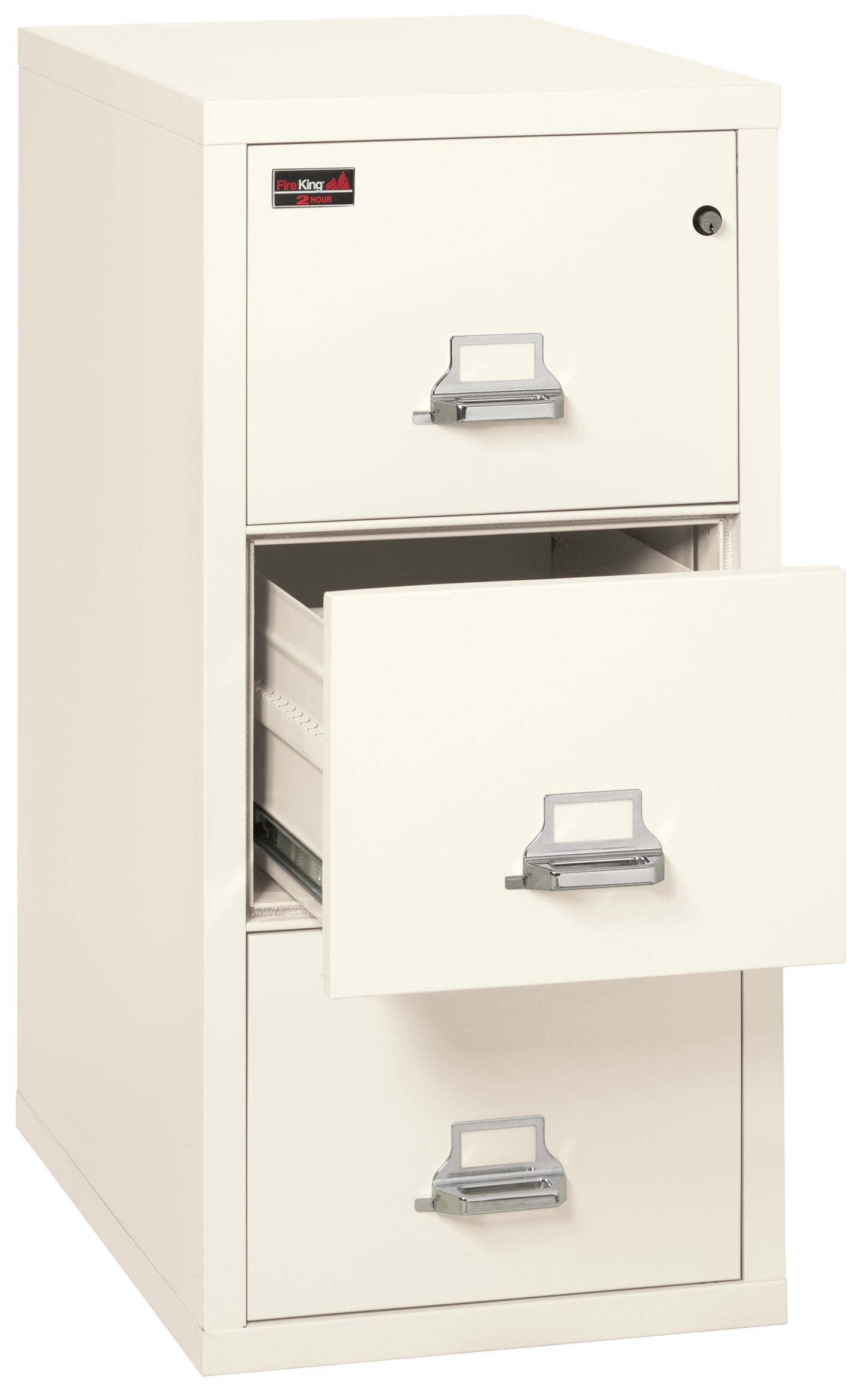 FireKing 2 Hour Fire Resistant File Cabinet - 3 Drawer Letter 31" Depth - Ivory White