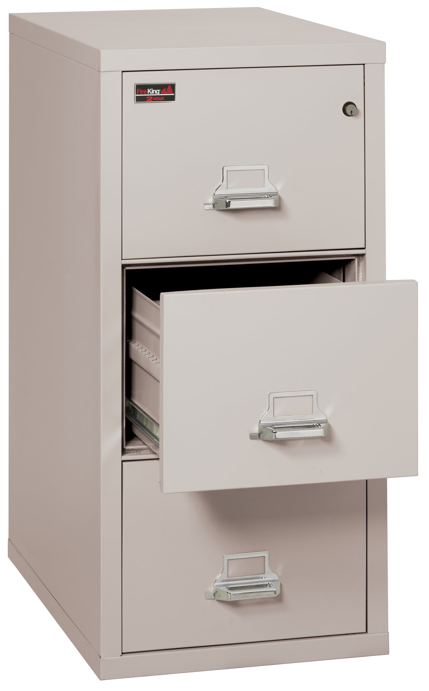 FireKing 2 Hour Fire Resistant File Cabinet - 3 Drawer Letter 31" Depth - Platinum