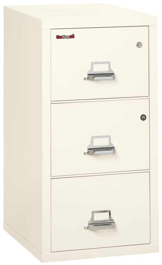 FireKing 3 Drawer Legal Safe-in-a-File Cabinet - Ivory White
