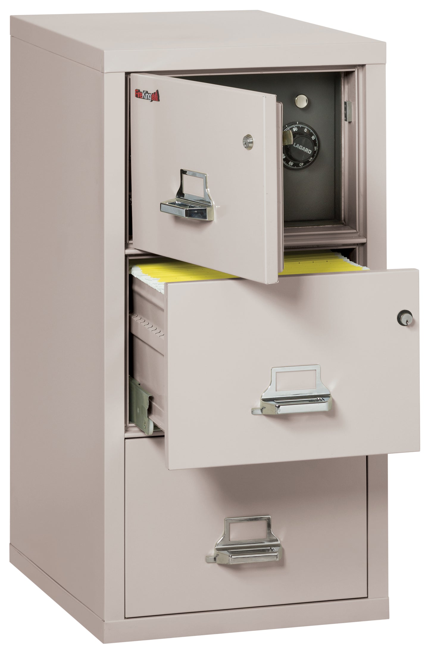FireKing 3 Drawer Legal Safe-in-a-File Cabinet - Platinum