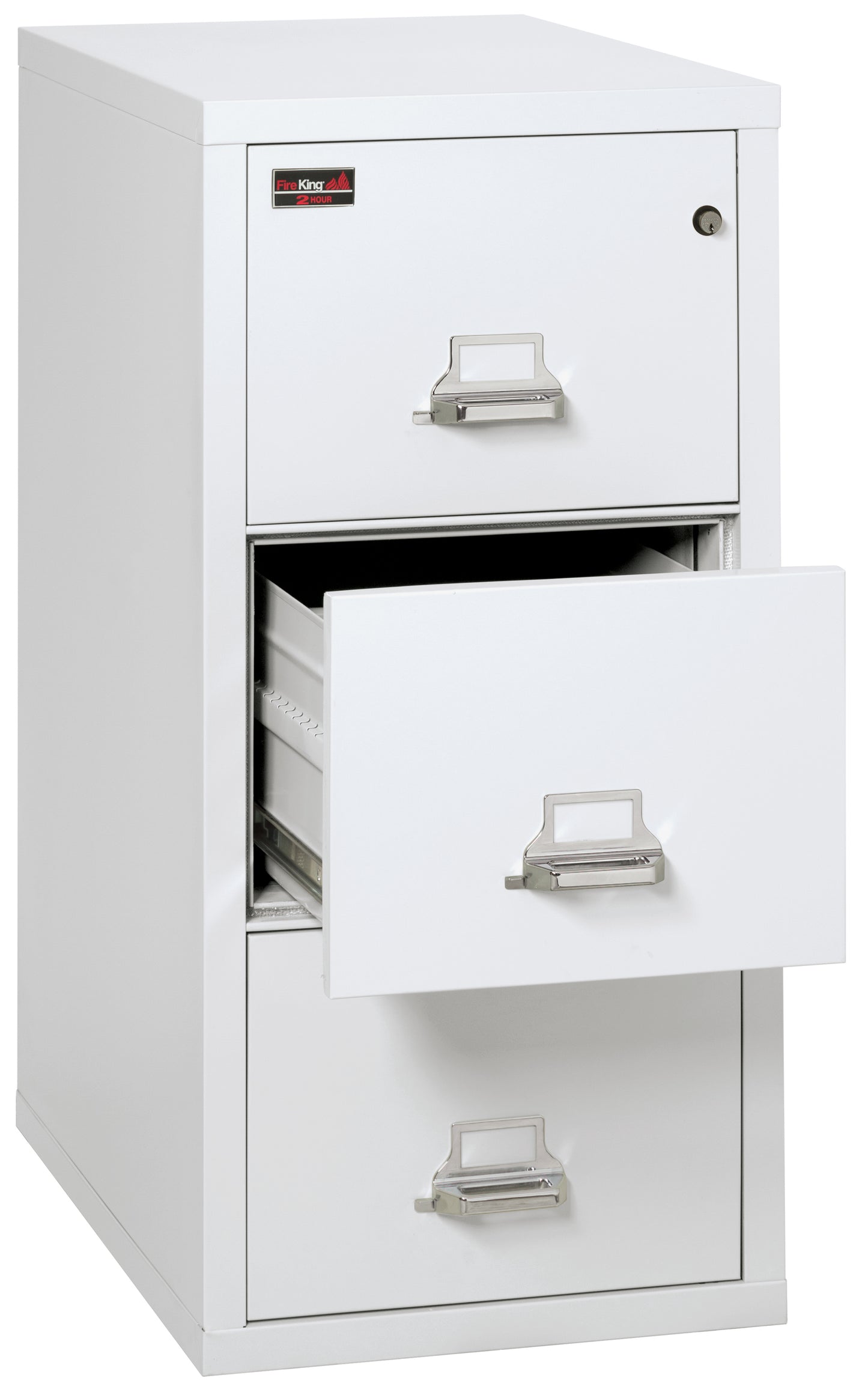 FireKing 2 Hour Fire Resistant File Cabinet - 3 Drawer Legal 32" Depth - Arctic White