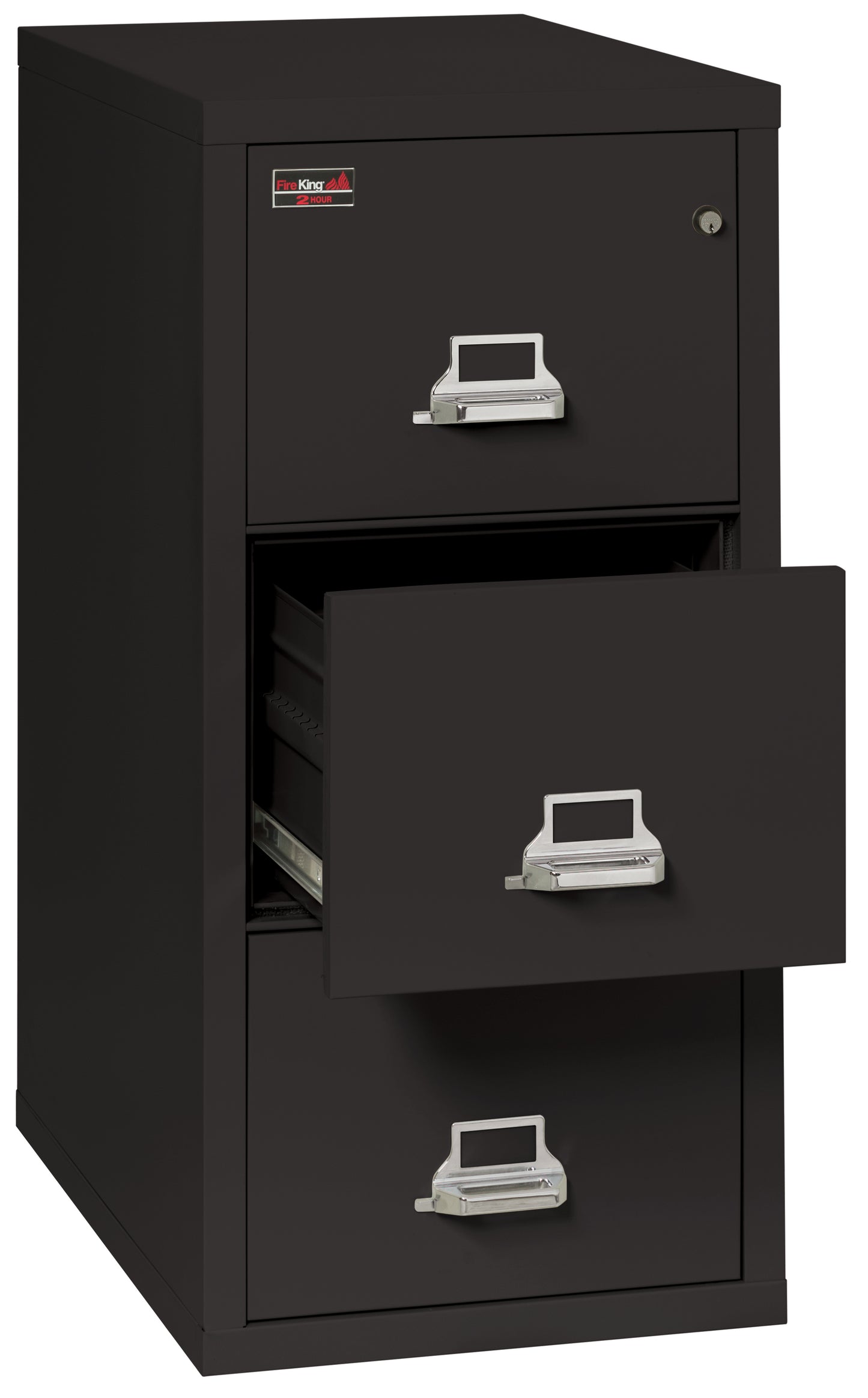 FireKing 2 Hour Fire Resistant File Cabinet - 3 Drawer Legal 32" Depth - Black