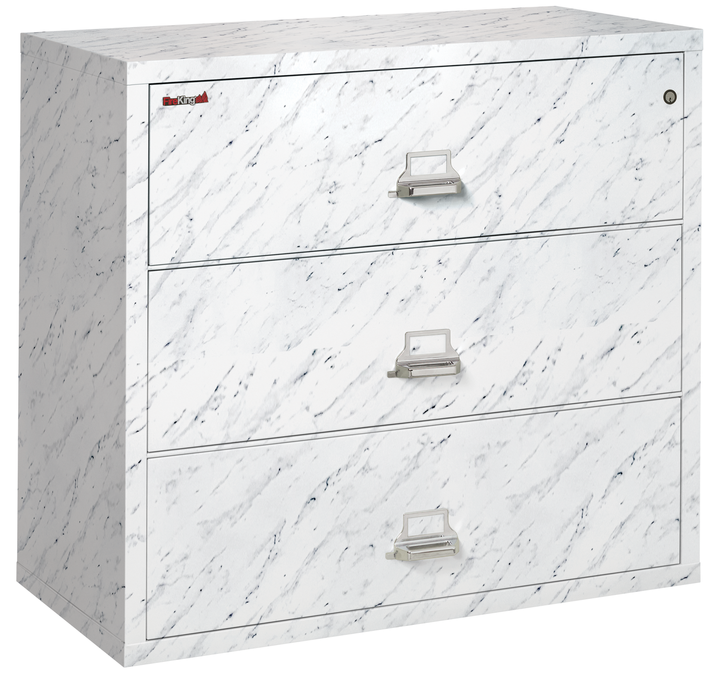 FireKing Fire Resistant File Cabinet - 3 Drawer Lateral 44" Wide - Calcutta Marble