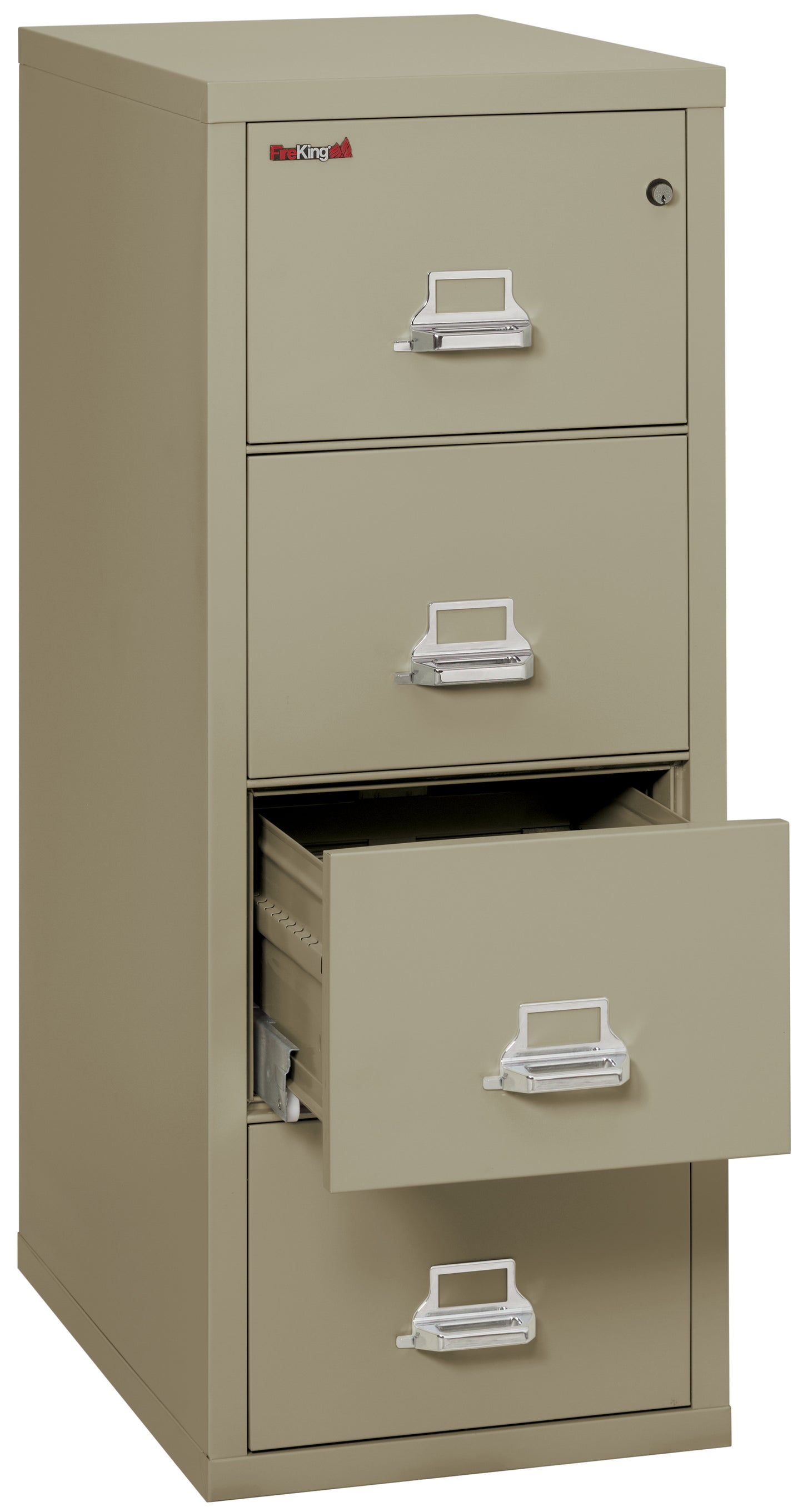 FireKing 1 Hour Fire Resistant File Cabinet - 4 Drawer Letter 31" Depth - Pewter