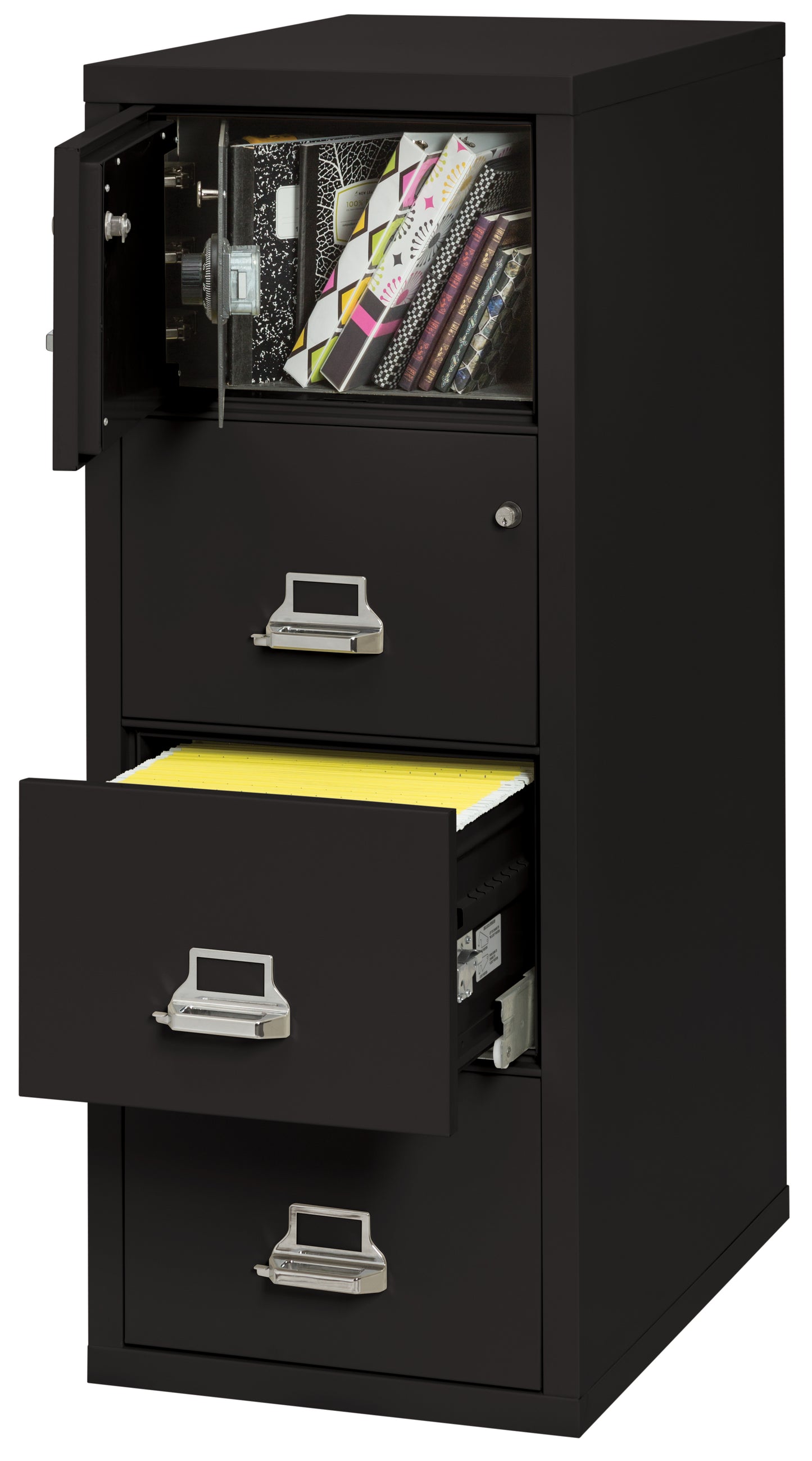 FireKing 4 Drawer Legal Safe-in-a-File Cabinet - Black