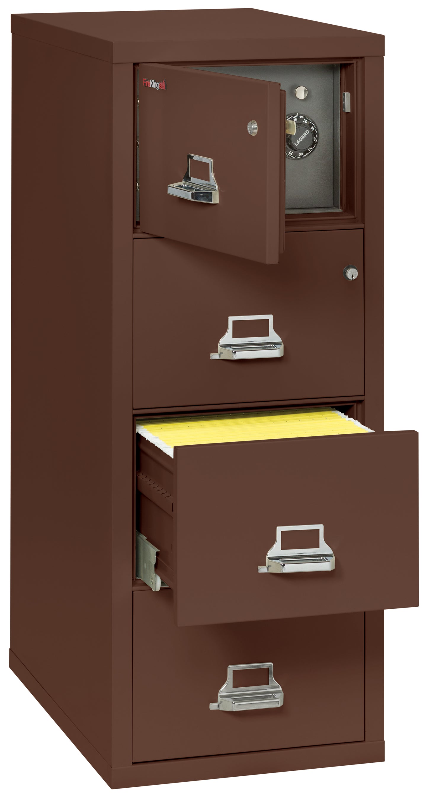 FireKing 4 Drawer Legal Safe-in-a-File Cabinet - Brown