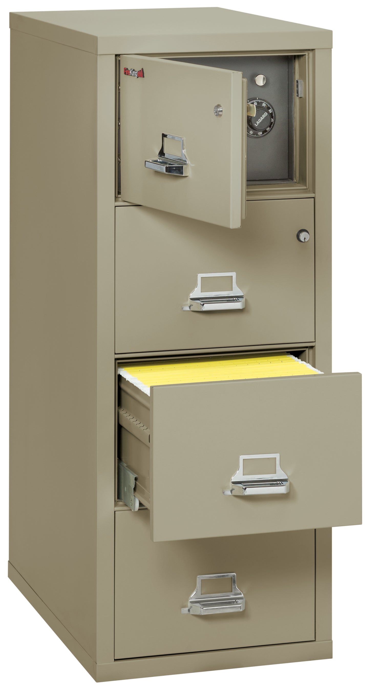 FireKing 4 Drawer Legal Safe-in-a-File Cabinet - Pewter