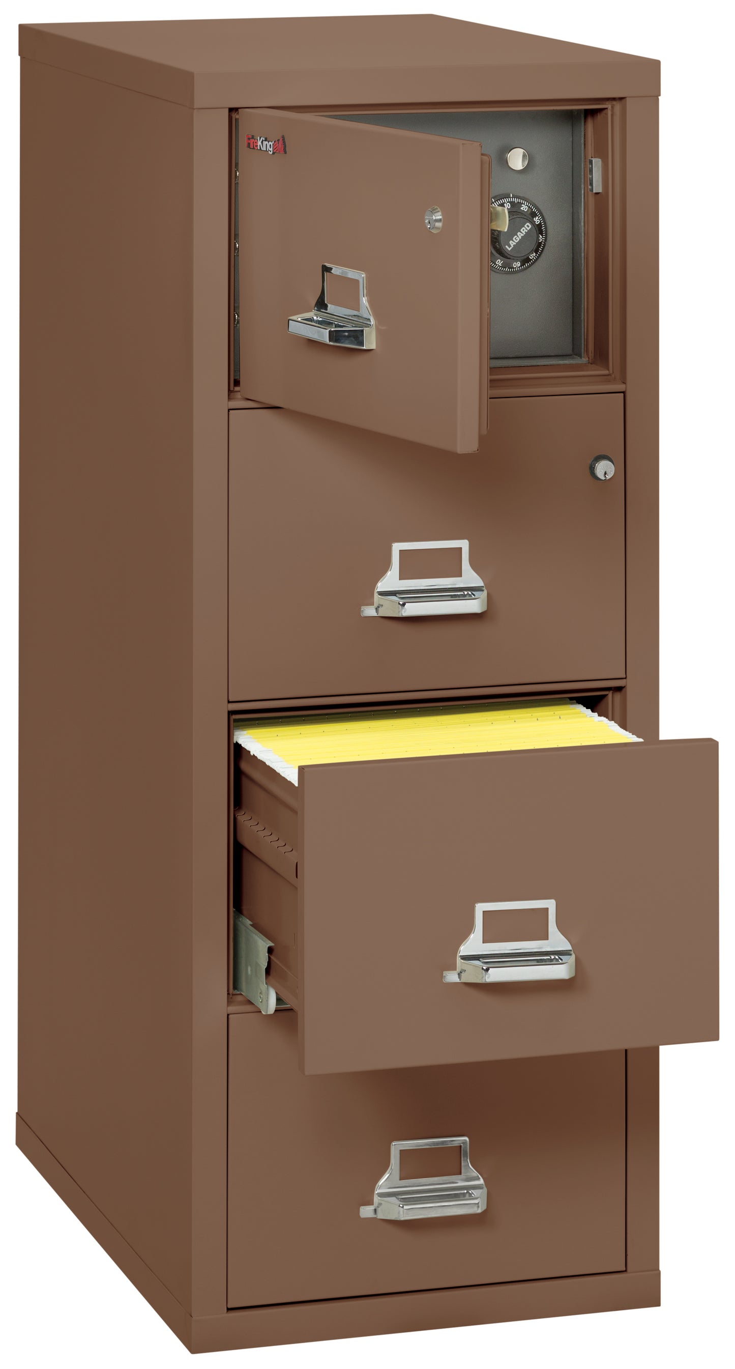FireKing 1 Hour Fire Resistant File Cabinet - 4 Drawer Legal 31" Depth - Tan