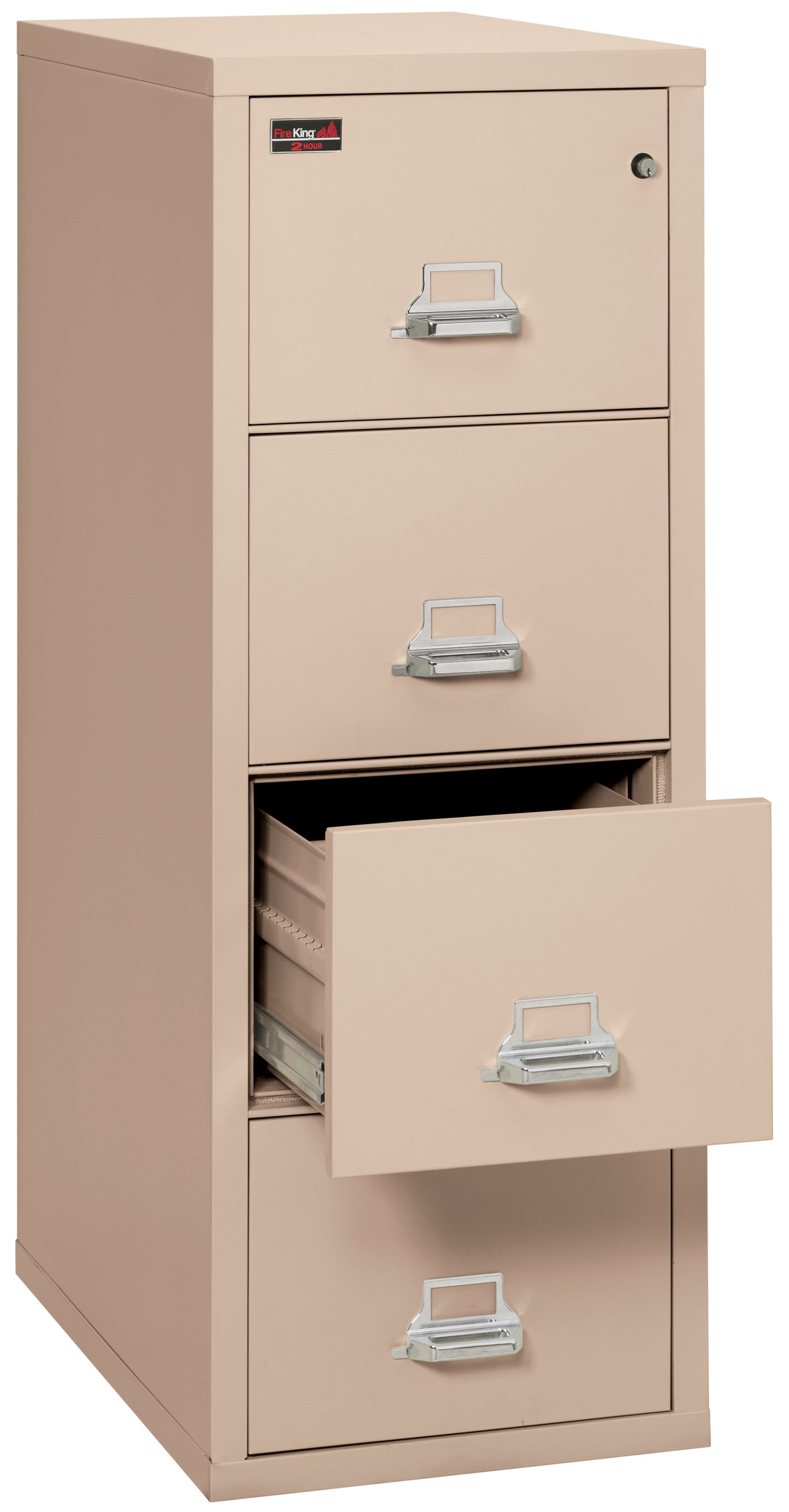 FireKing 2 Hour Fire Resistant File Cabinet - 4 Drawer Legal 32" Depth - Champagne