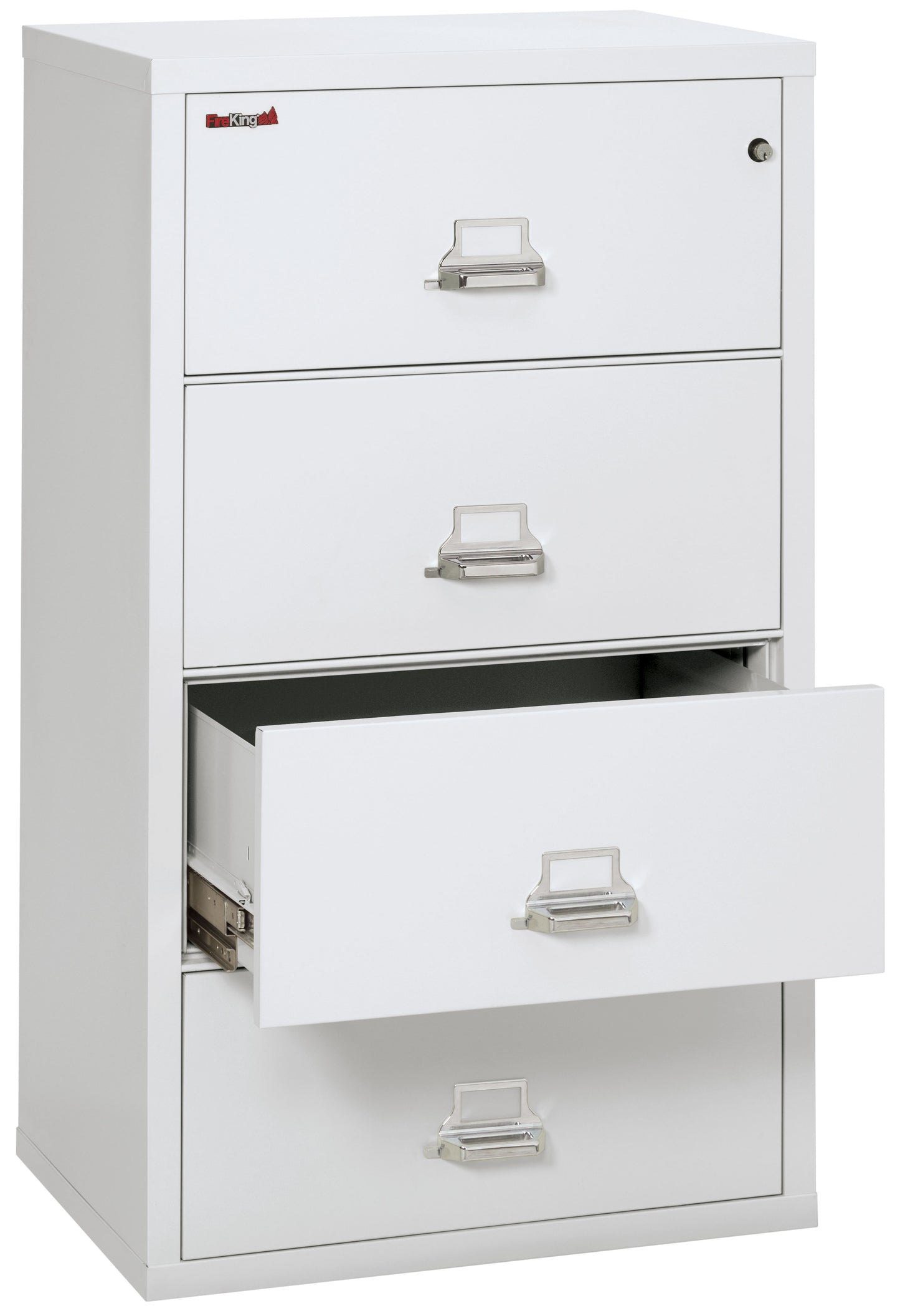 FireKing Fire Resistant File Cabinet - 4 Drawer Lateral 31" Wide - Arctic White