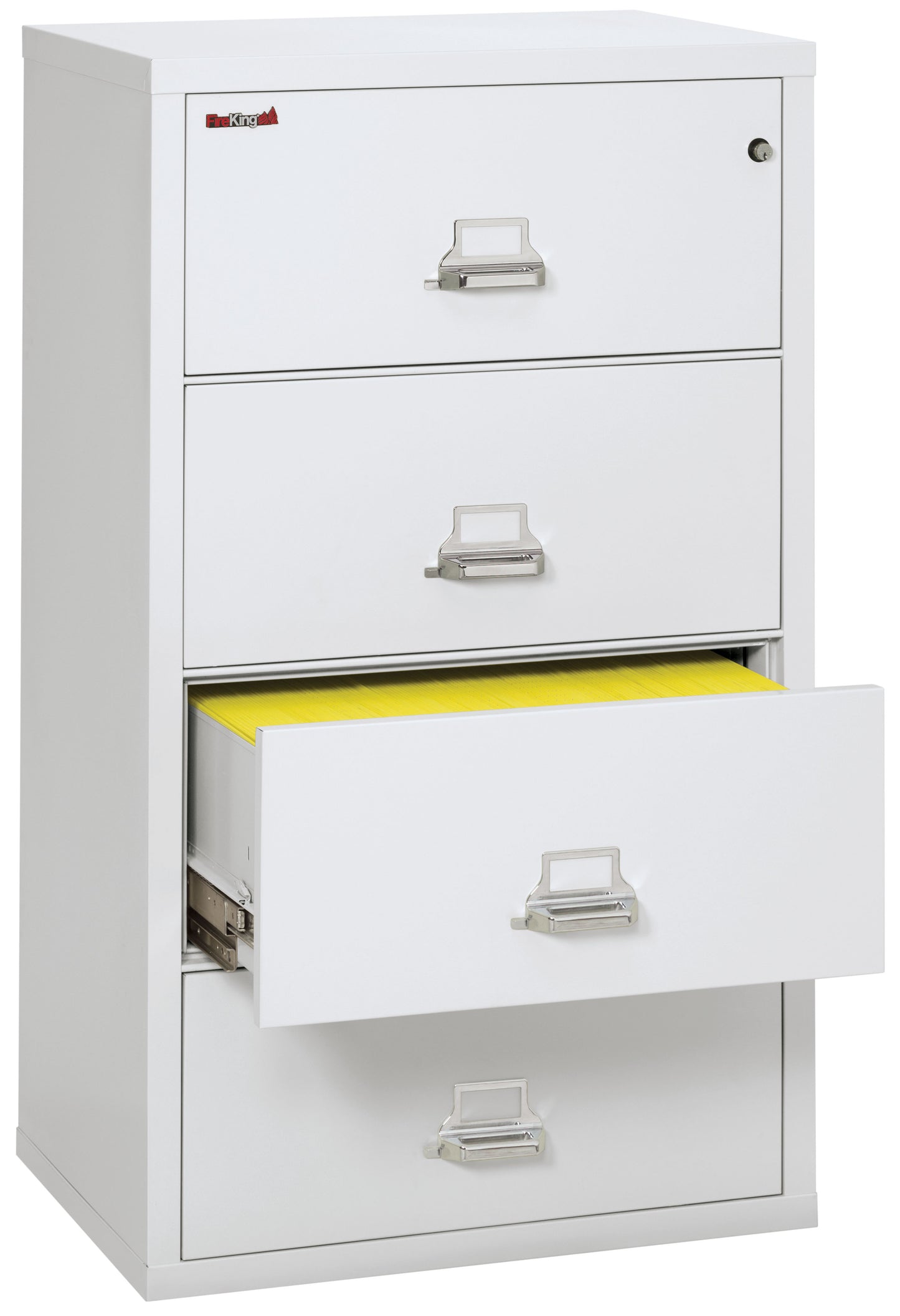 FireKing Fire Resistant File Cabinet - 4 Drawer Lateral 31" Wide - Arctic White