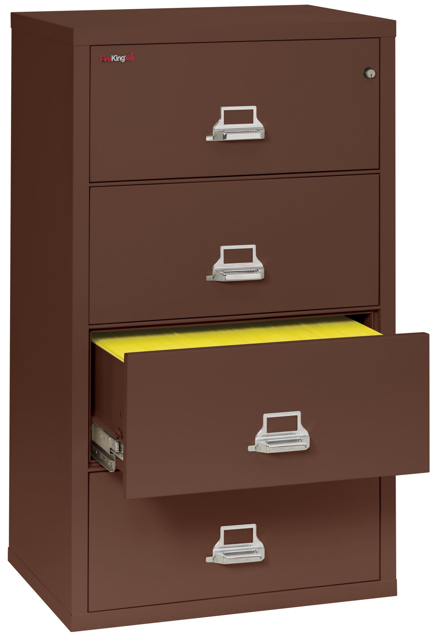 FireKing Fire Resistant File Cabinet - 4 Drawer Lateral 31" Wide - Brown