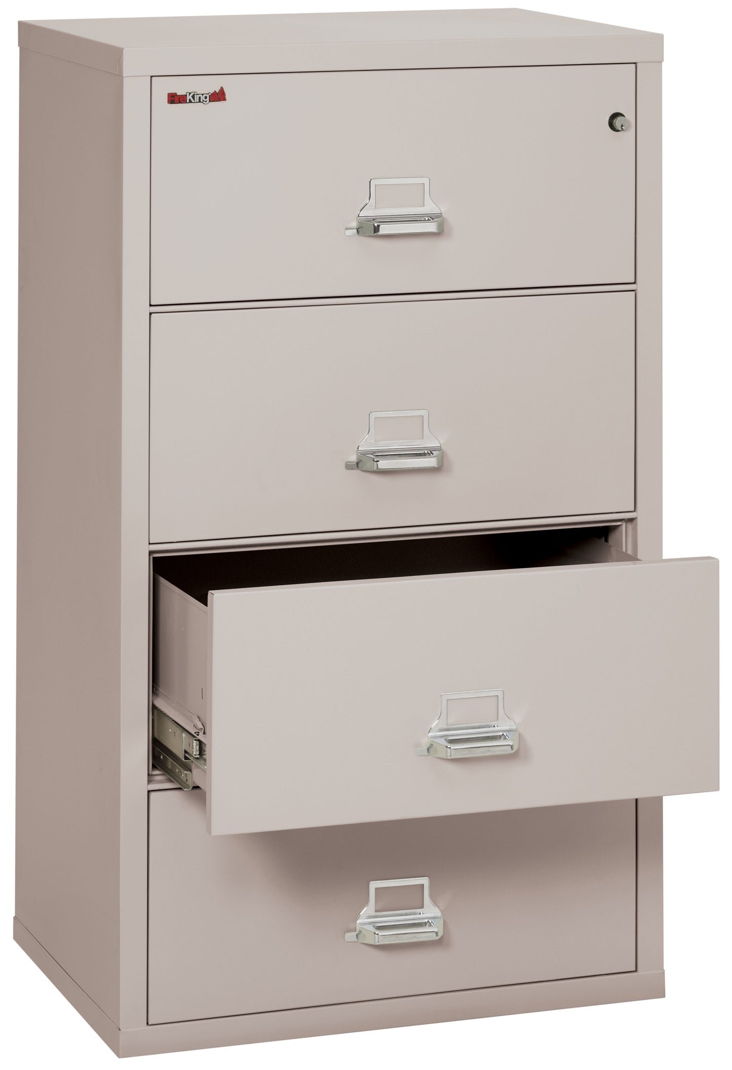 FireKing Fire Resistant File Cabinet - 4 Drawer Lateral 31" Wide - Platinum