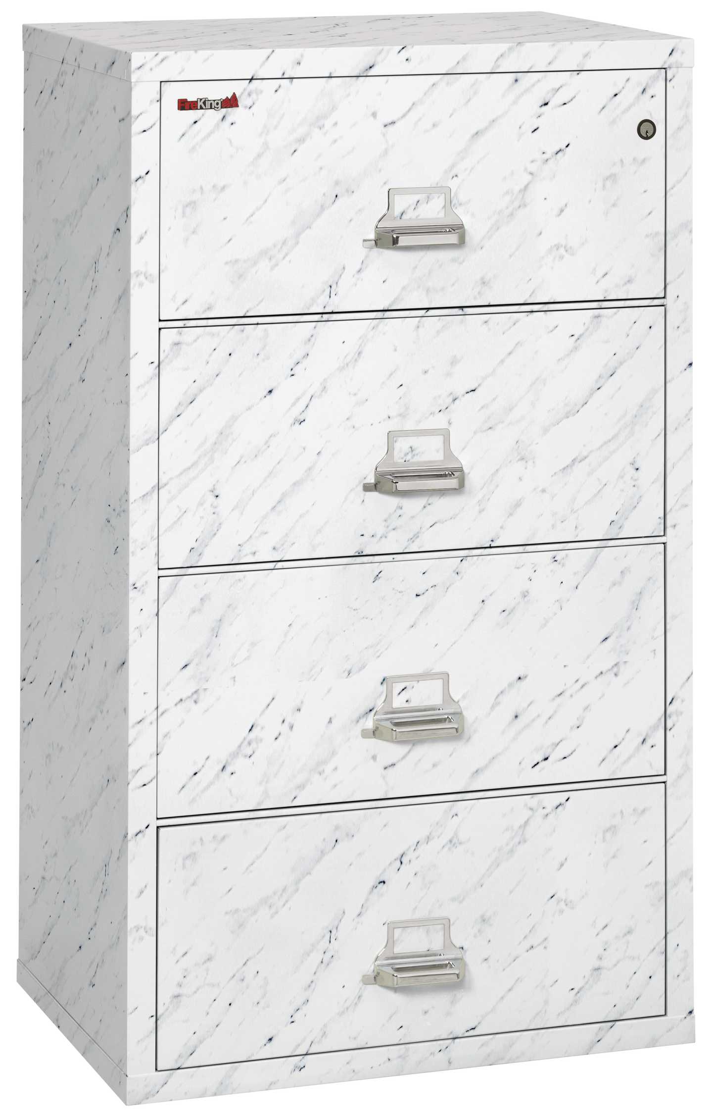 FireKing Fire Resistant File Cabinet - 4 Drawer Lateral 31" Wide - Calcutta Marble