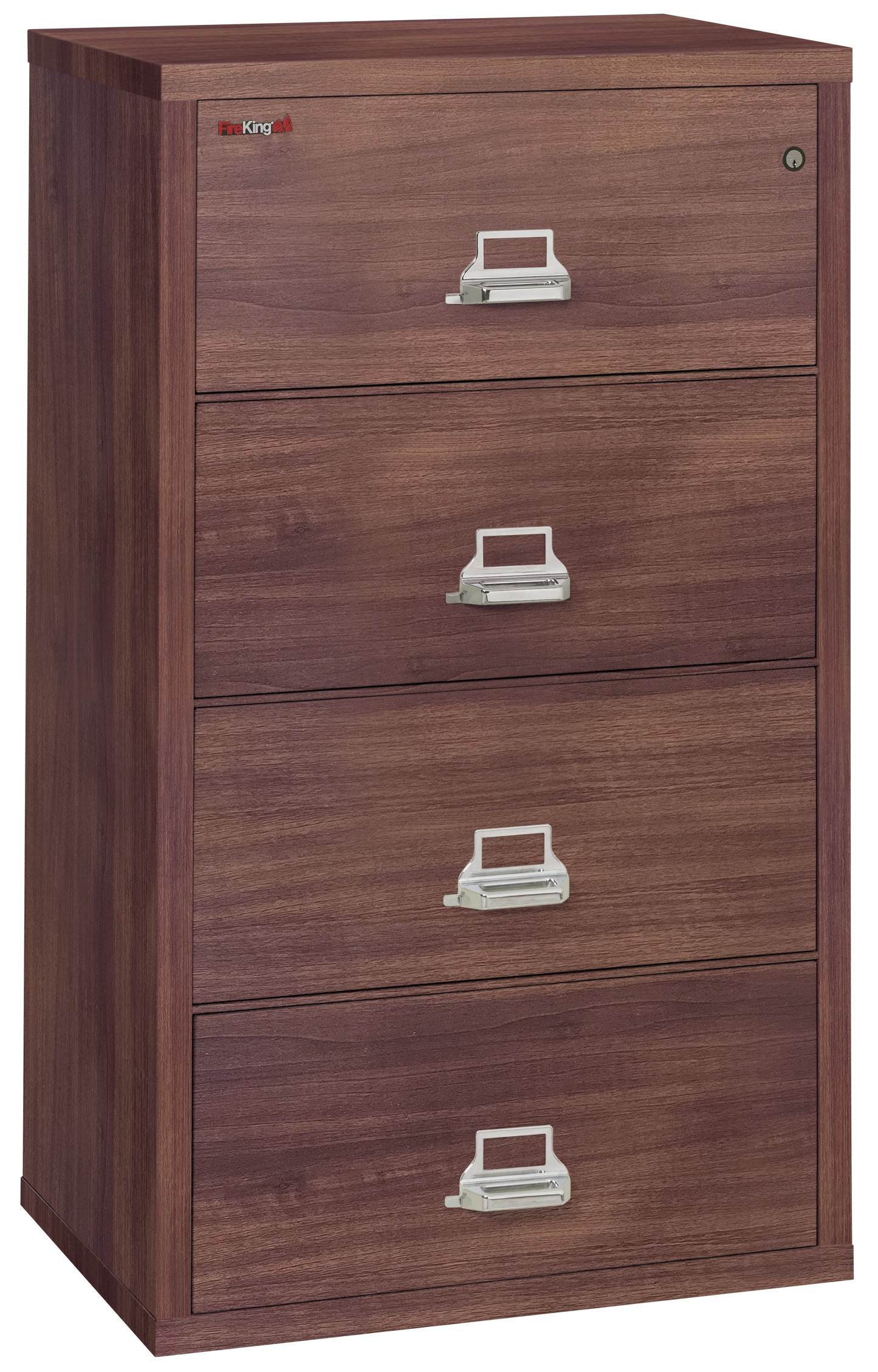 FireKing Fire Resistant File Cabinet - 4 Drawer Lateral 31" Wide - Light Walnut