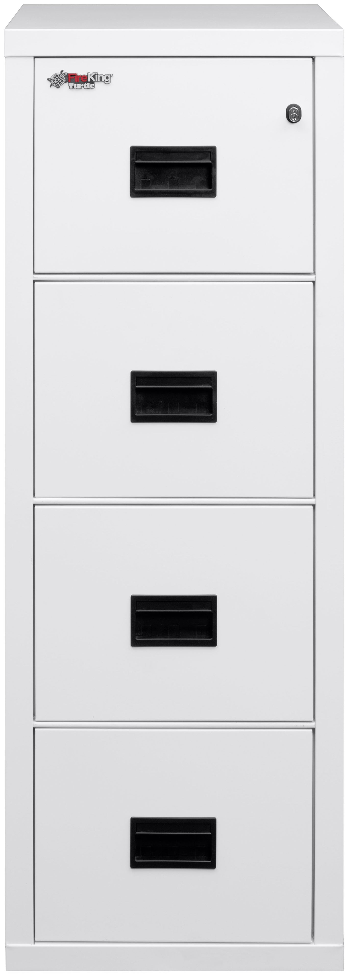 FireKing Fire Rated 4 Drawer 22" Depth Letter/Legal File Cabinet - Arctic White