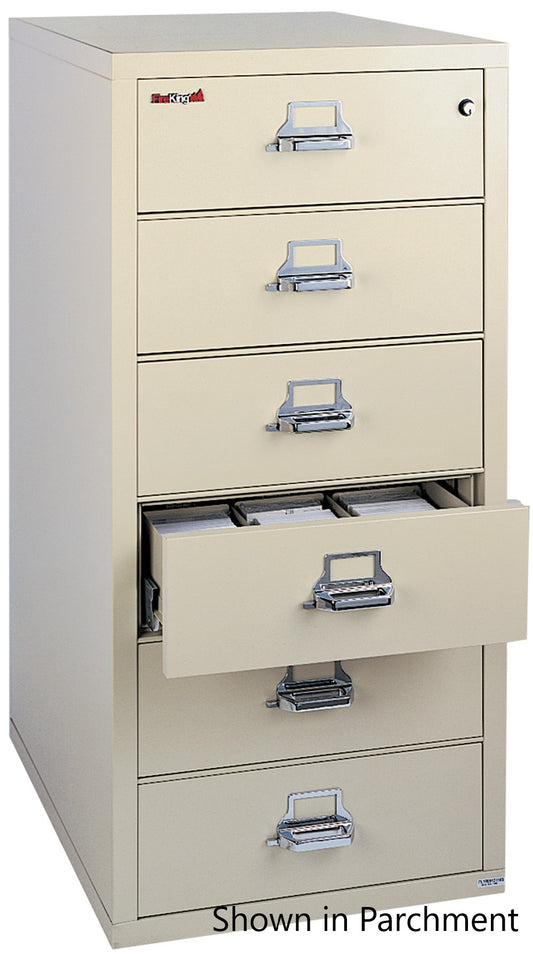 FireKing 6 Drawer Card Check & Note File - Parchment