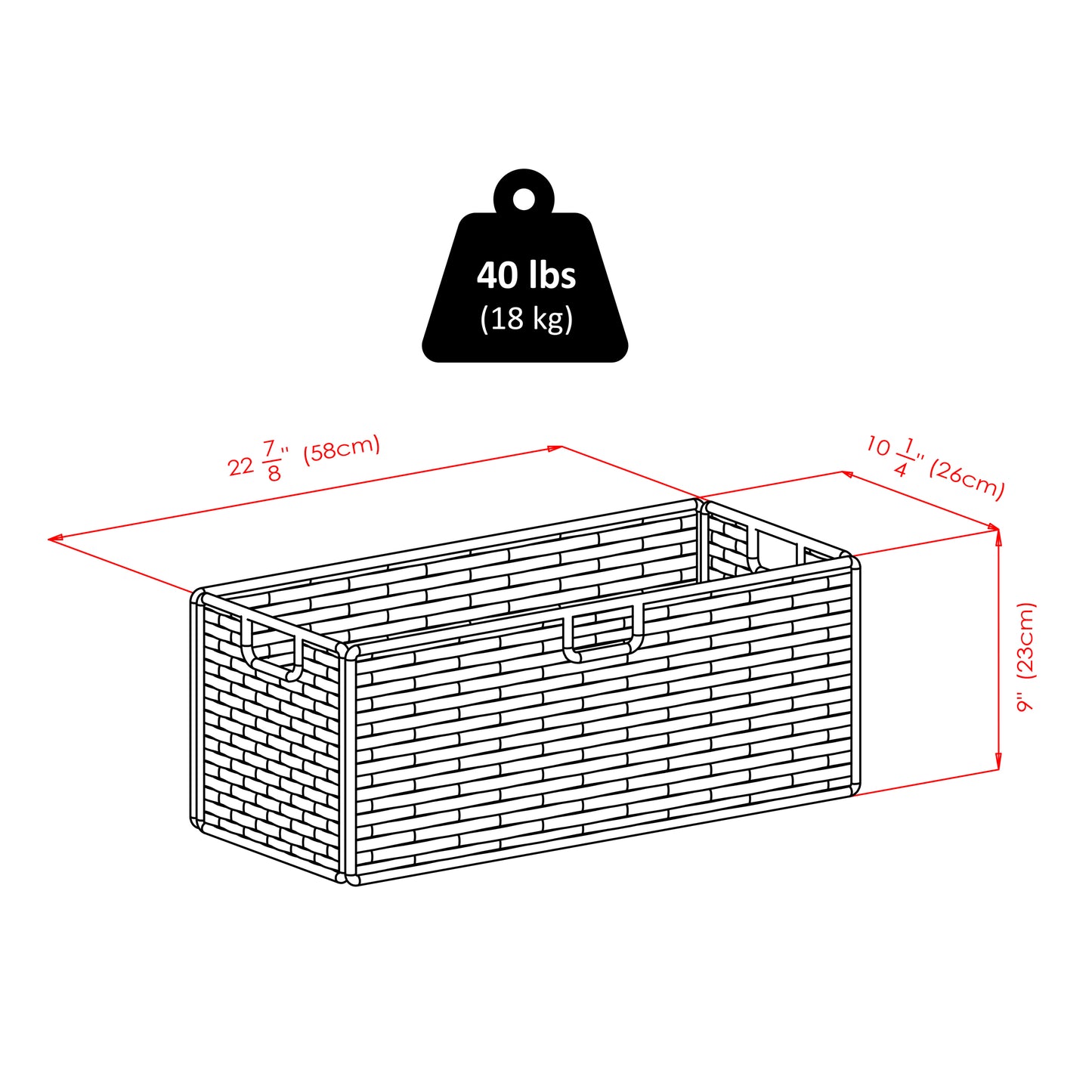 Leo 6-Pc Storage Shelf with 5 Wicker Baskets, Espresso and Walnut