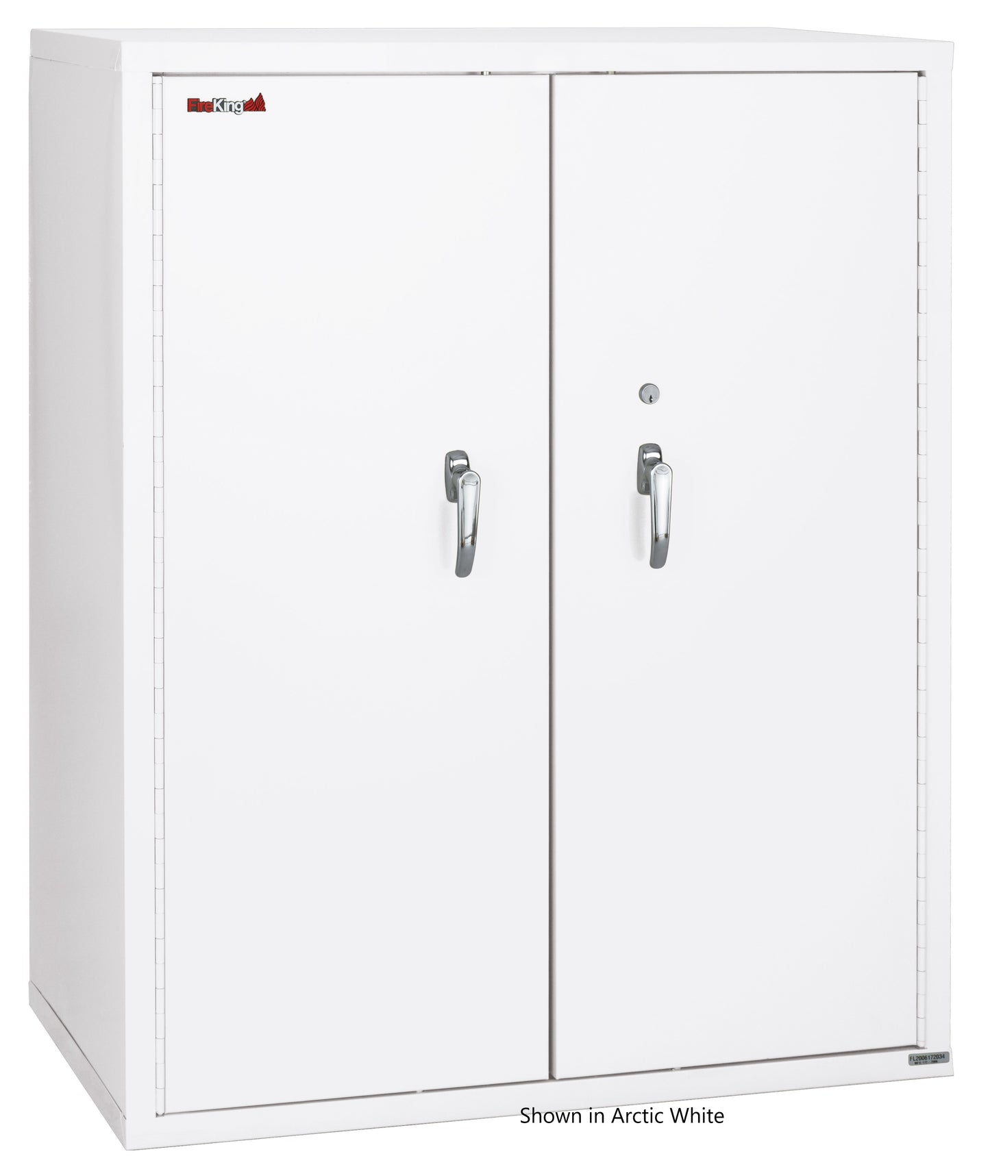 FireKing Fire Resistant - Double Door Storage Cabinet with Letter End Tab Inserts - 44"H - Arctic White