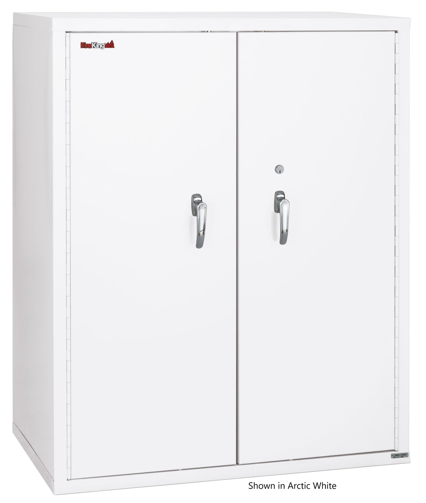 FireKing Fire Resistant - Double Door Storage Cabinet with Letter End Tab Inserts - 44"H - Arctic White