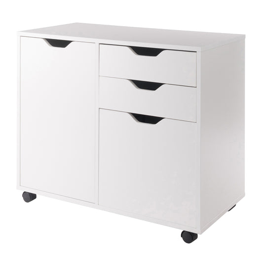 Halifax Wide Mobile Storage Cabinet, 2-Drawer, Filing Cabinet, White