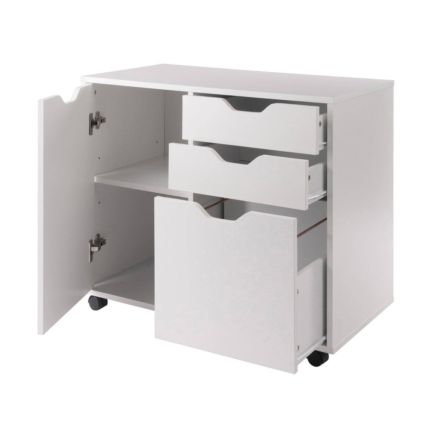 Halifax Wide Mobile Storage Cabinet, 2-Drawer, Filing Cabinet, White