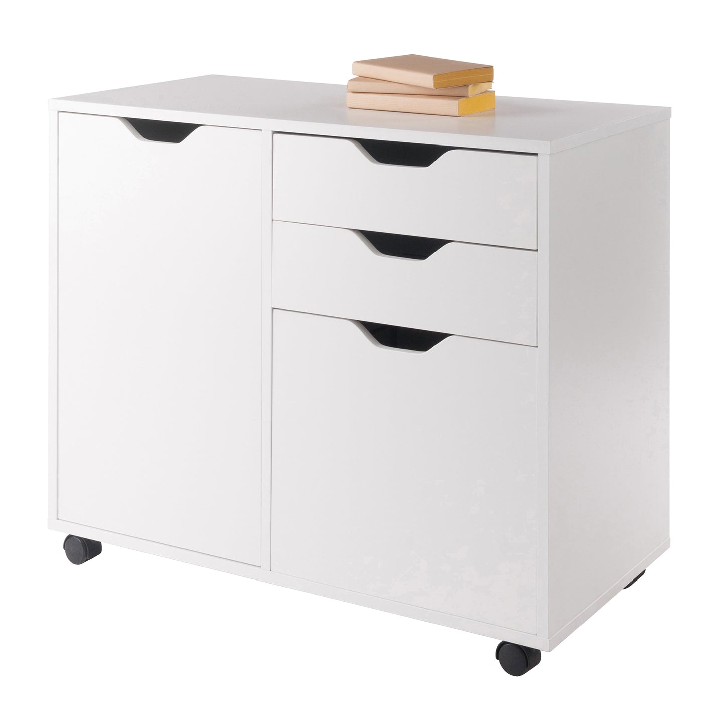 Halifax Wide Mobile Storage Cabinet, 2-Drawer, Filing Cabinet, White