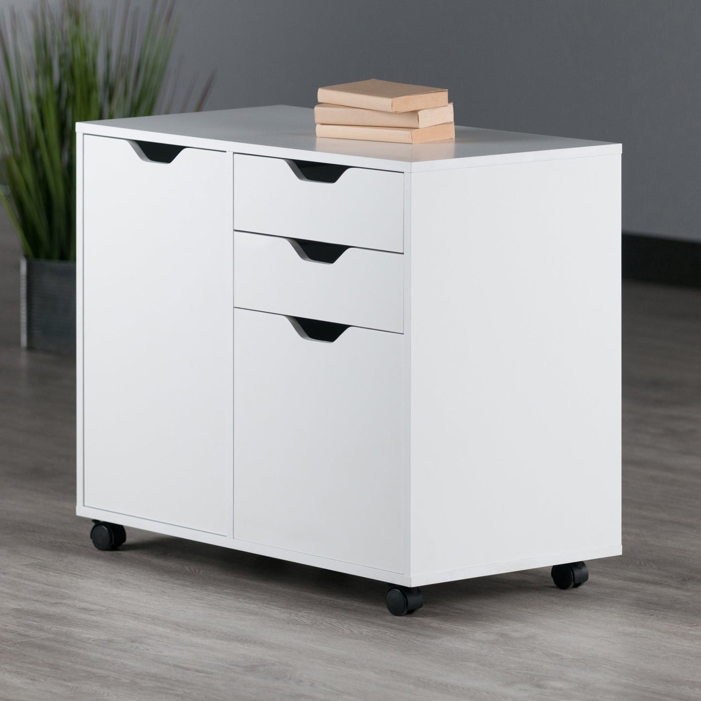 Halifax Wide Mobile Storage Cabinet, 2-Drawer, Filing Cabinet, White