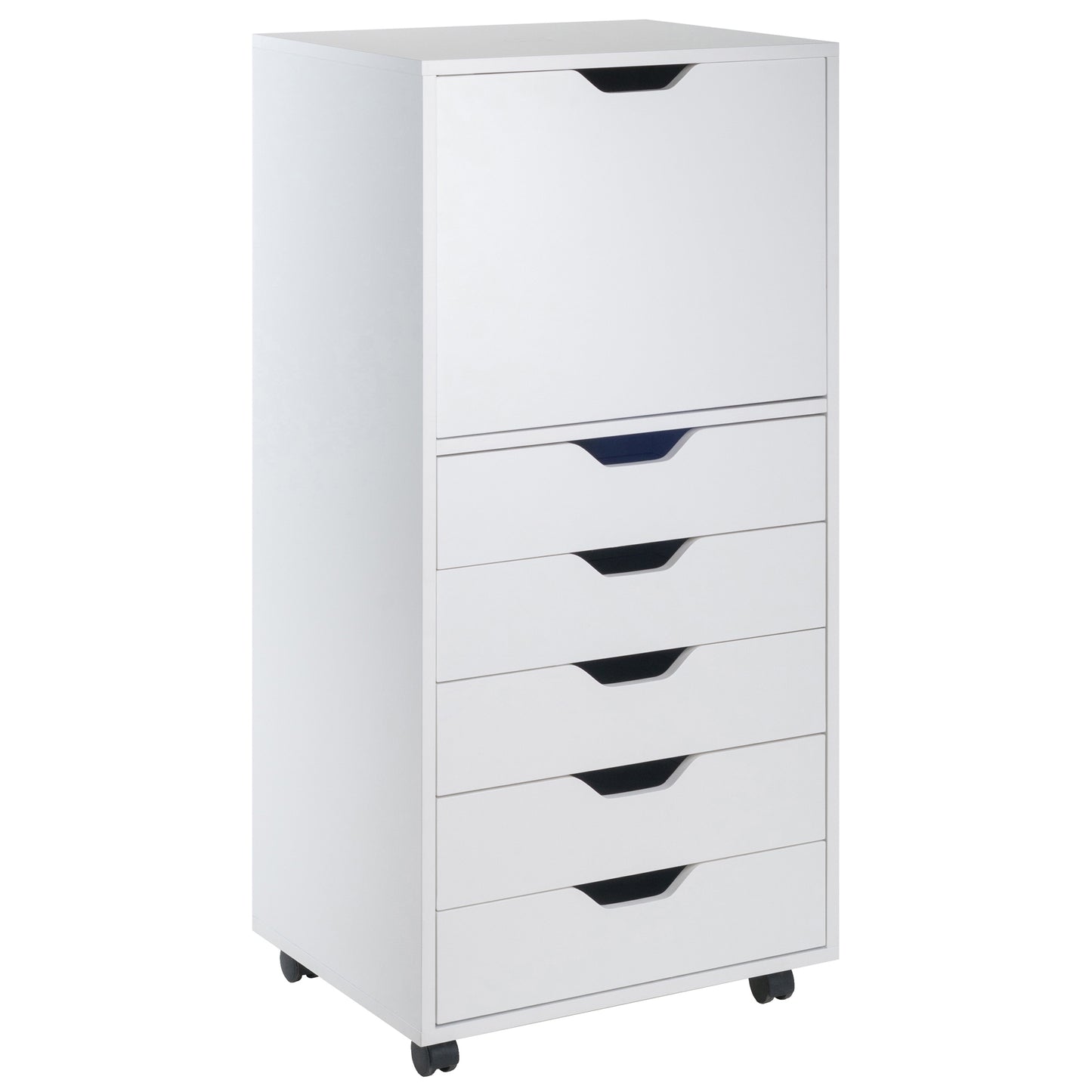 Halifax Tall Mobile Storage Cabinet, 5-Drawer, White