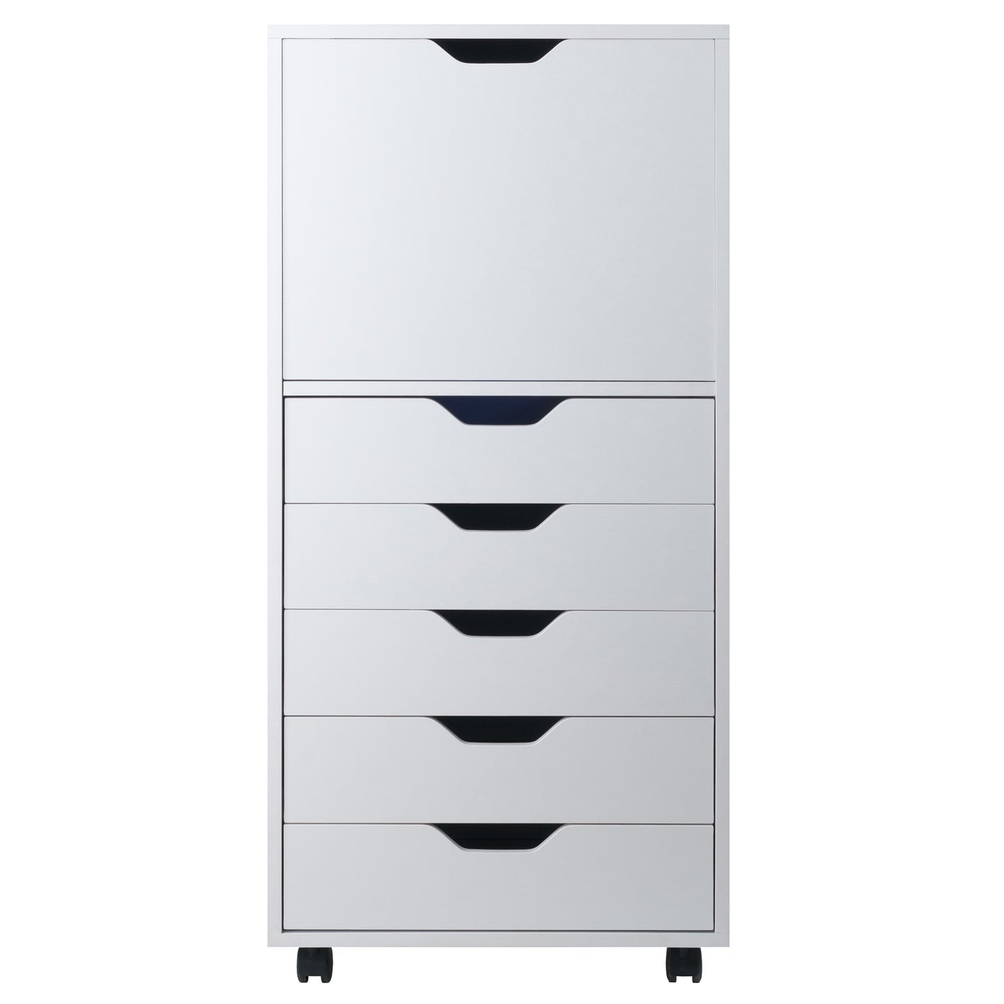 Halifax Tall Mobile Storage Cabinet, 5-Drawer, White