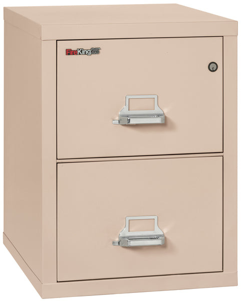 FireKing 1 Hour Fire Resistant File Cabinet - 2 Drawer Letter 31 Depth - Champagne