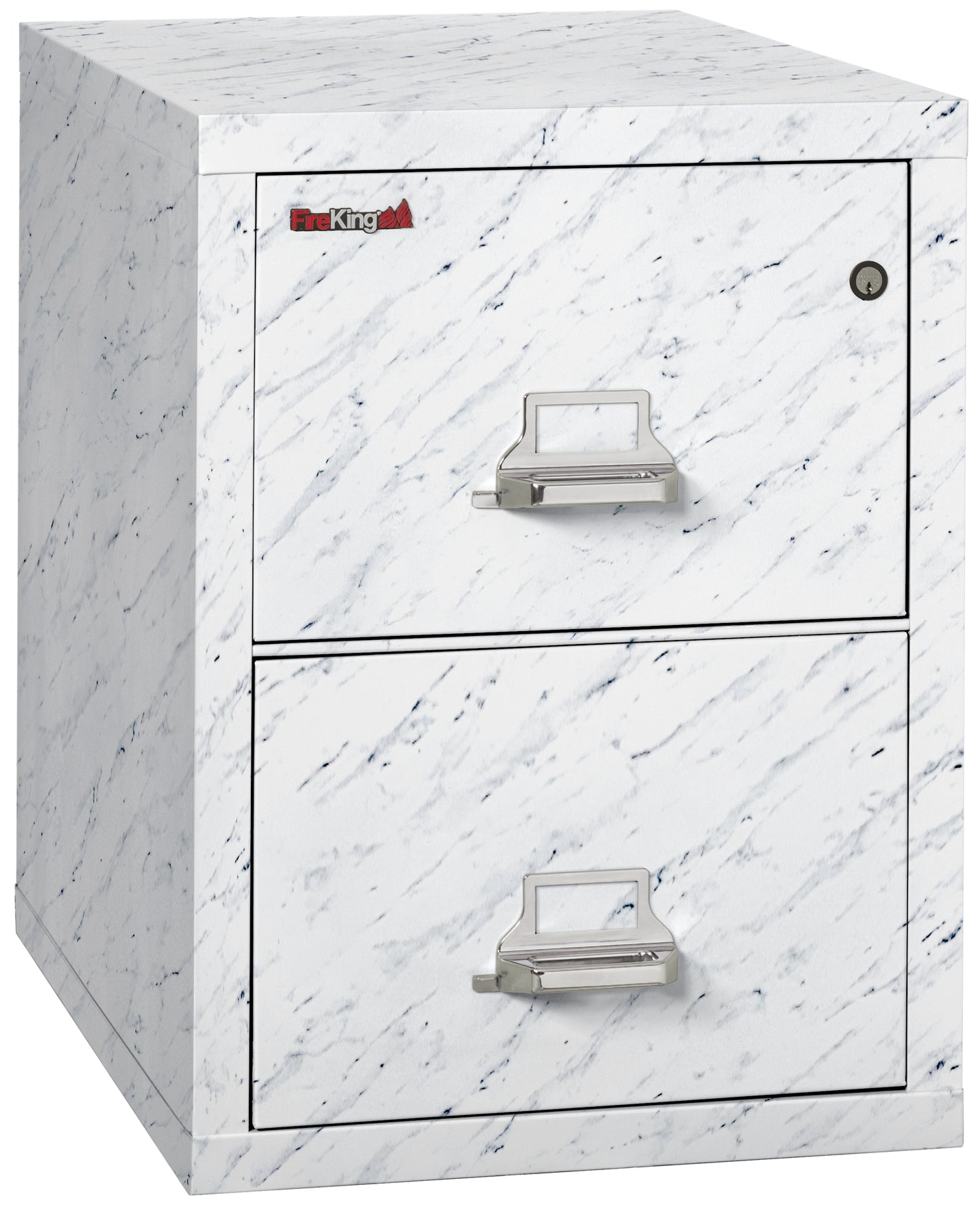 FireKing 1 Hour Fire Resistant File Cabinet - 2 Drawer Letter 25" Depth-Calcutta Marble