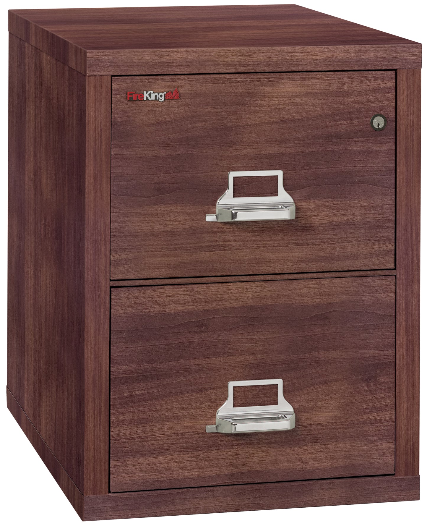 FireKing 1 Hour Fire Resistant File Cabinet - 2 Drawer Letter 25" Depth-Light Walnut