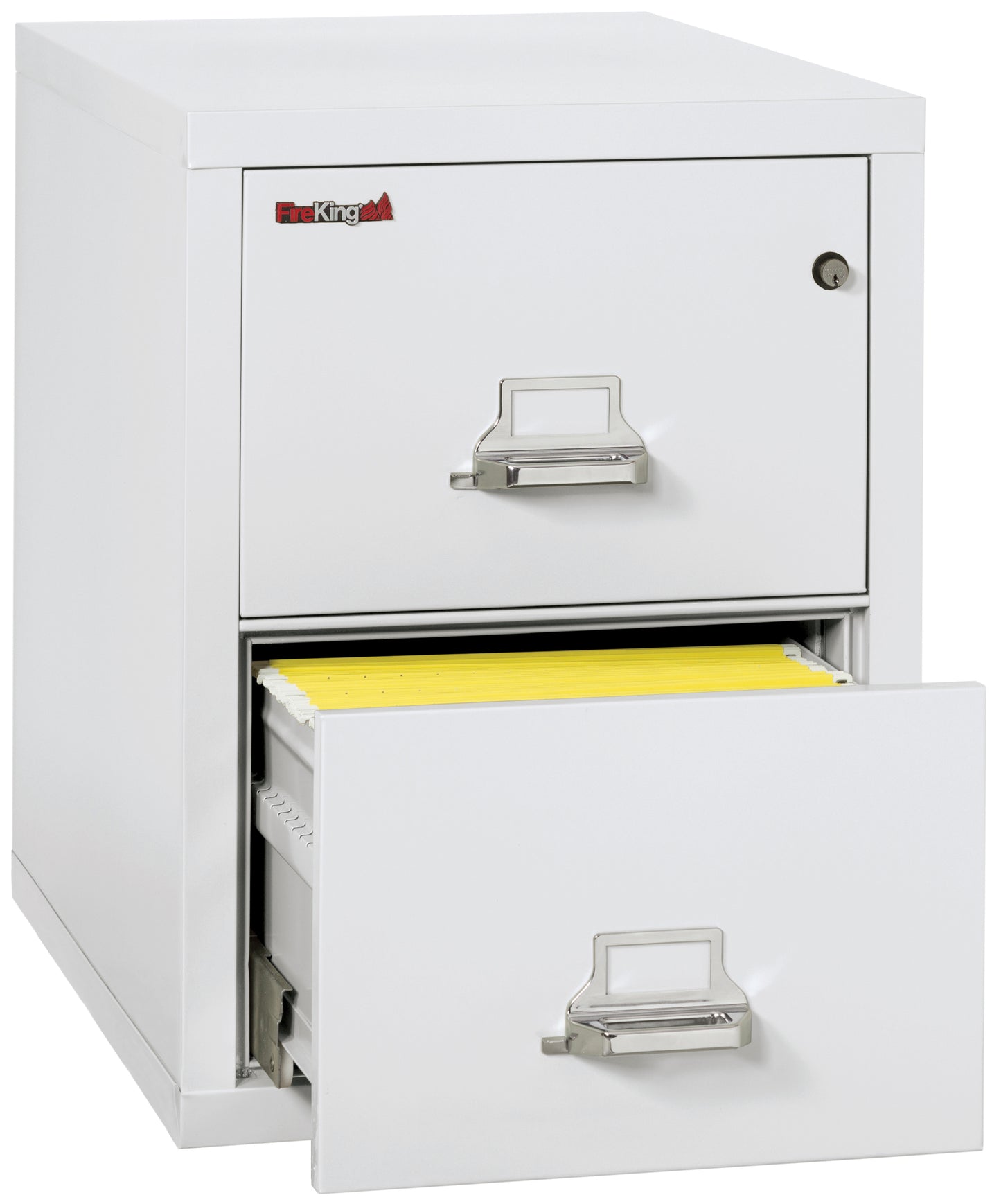 FireKing 1 Hour Fire Resistant File Cabinet - 2 Drawer Letter 31" Depth - Arctic White