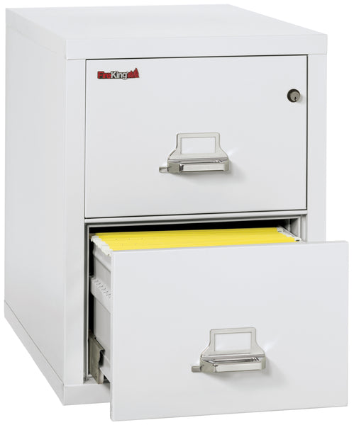 FireKing 1 Hour Fire Resistant File Cabinet - 2 Drawer Letter 31 Depth - Arctic White
