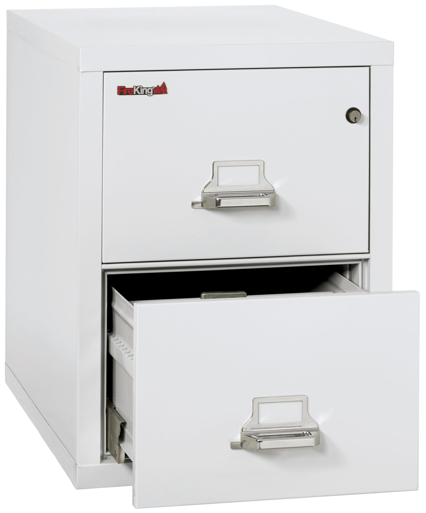 FireKing 1 Hour Fire Resistant File Cabinet - 2 Drawer Letter 31" Depth - Arctic White