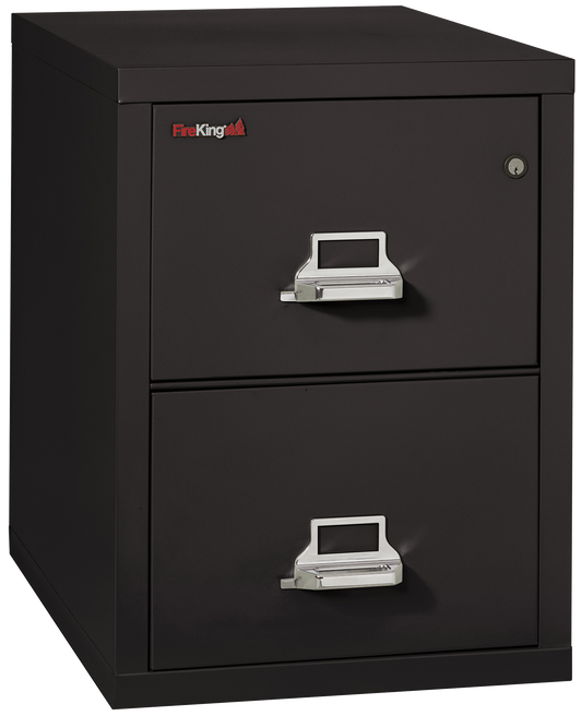 FireKing 1 Hour Fire Resistant File Cabinet - 2 Drawer Letter 31" Depth - Black