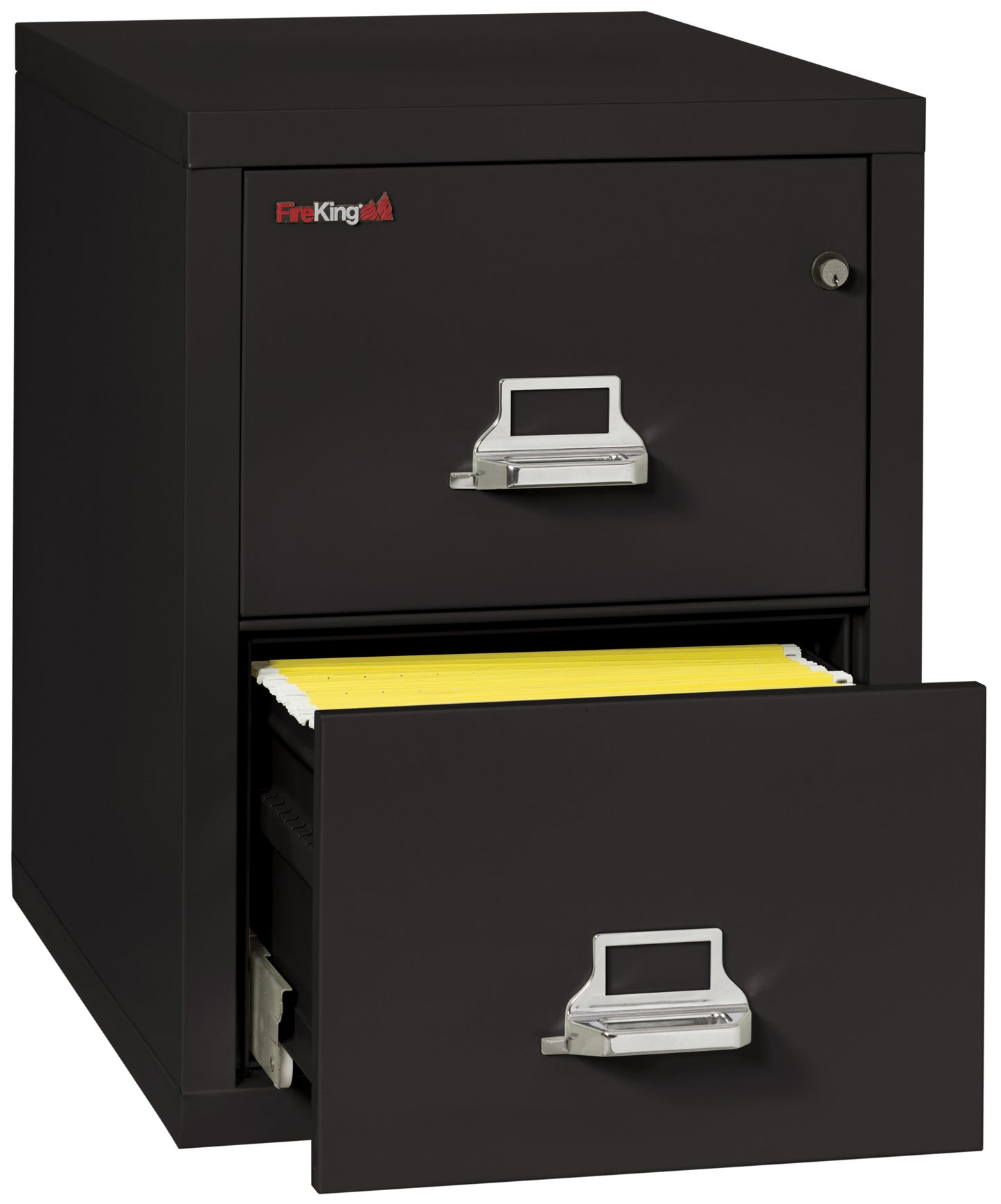 FireKing 1 Hour Fire Resistant File Cabinet - 2 Drawer Letter 31" Depth - Black