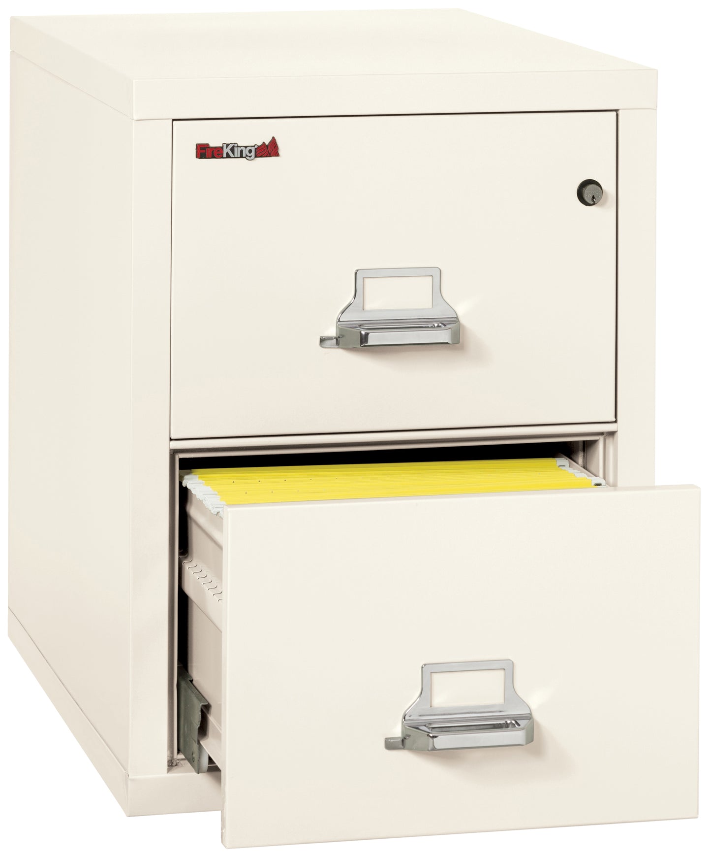 FireKing 1 Hour Fire Resistant File Cabinet - 2 Drawer Letter 31" Depth - Ivory White