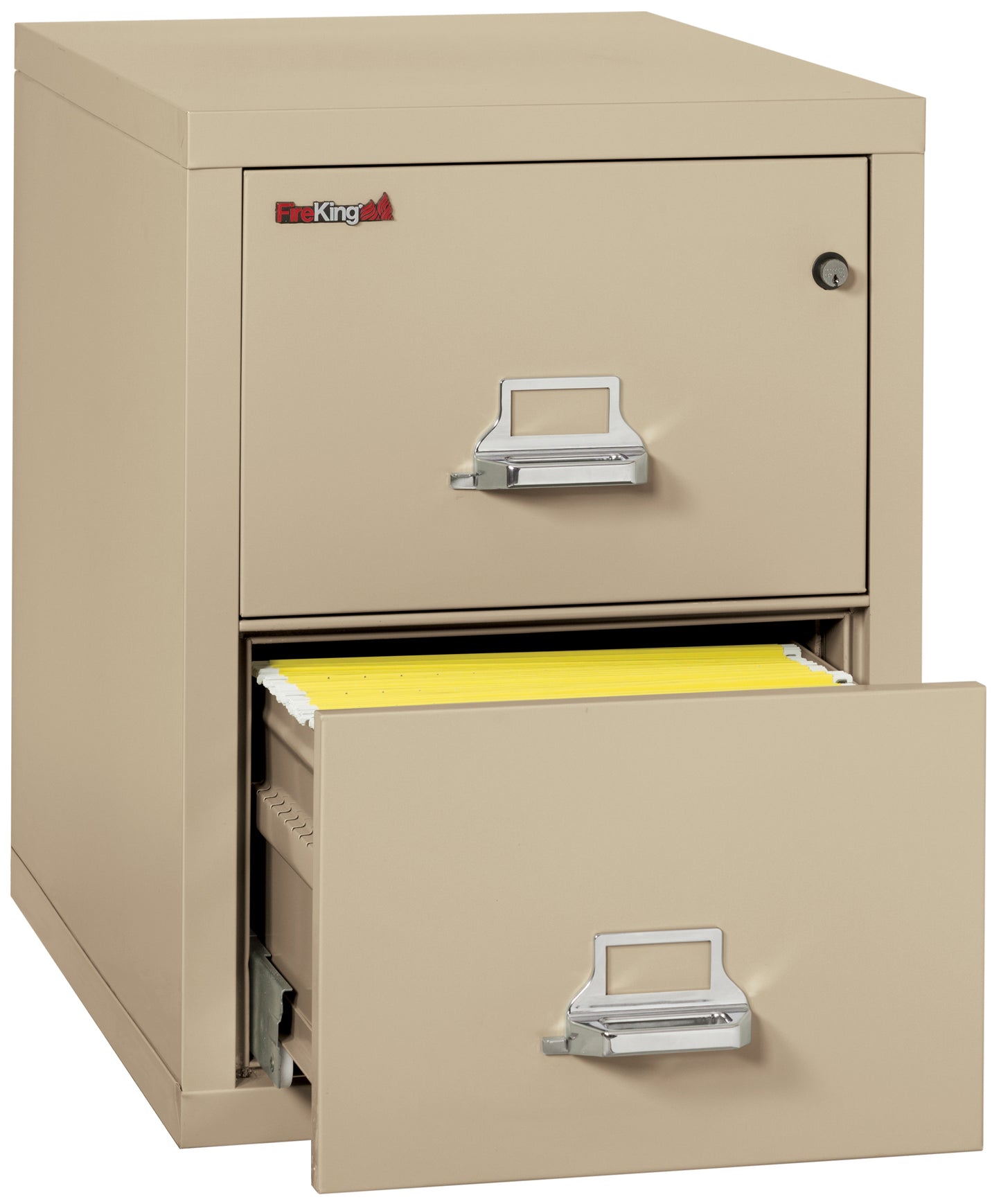 FireKing 1 Hour Fire Resistant File Cabinet - 2 Drawer Letter 31" Depth - Parchment