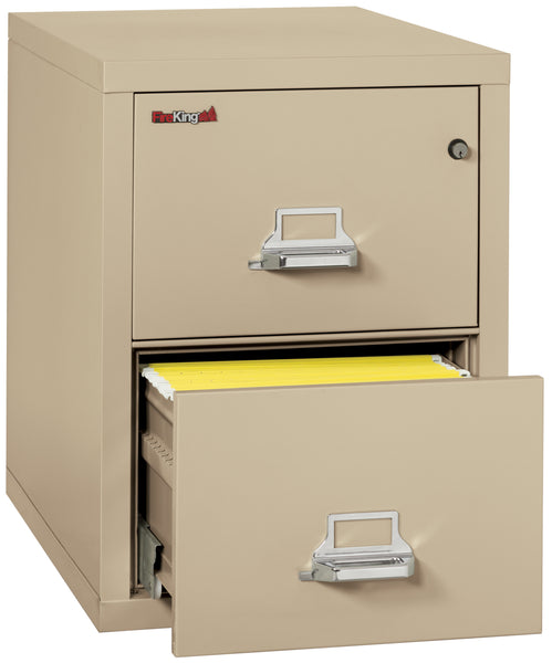 FireKing 1 Hour Fire Resistant File Cabinet - 2 Drawer Letter 31 Depth - Parchment