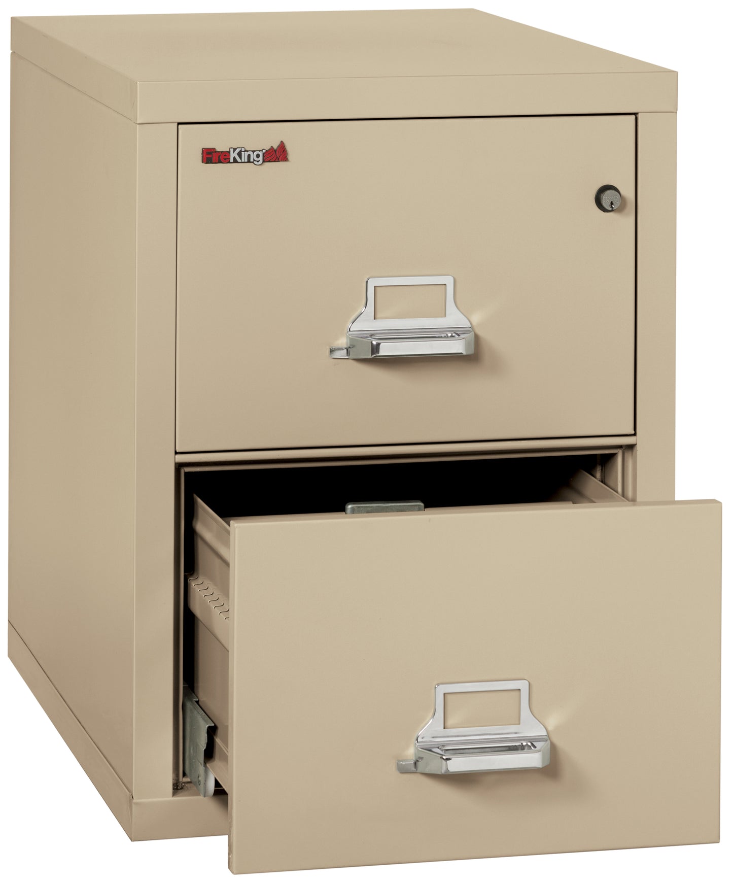 FireKing 1 Hour Fire Resistant File Cabinet - 2 Drawer Letter 31" Depth - Parchment