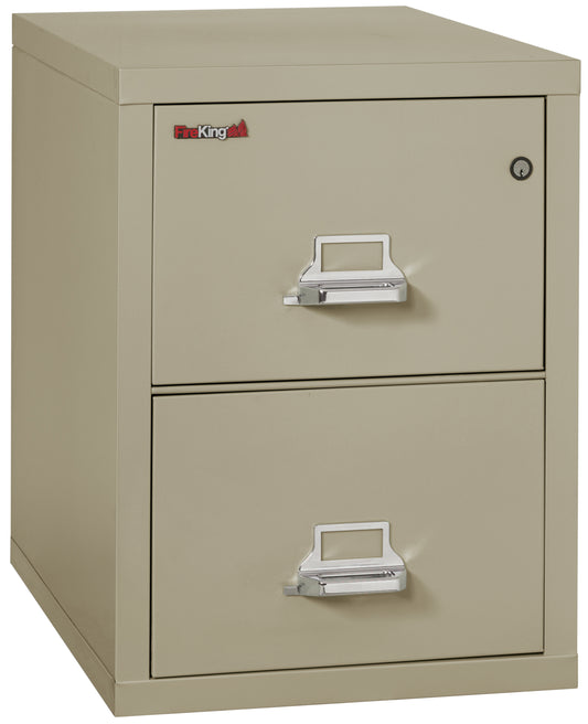 FireKing 1 Hour Fire Resistant File Cabinet - 2 Drawer Letter 31" Depth - Pewter