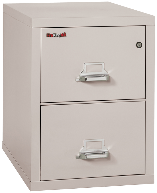 FireKing 1 Hour Fire Resistant File Cabinet - 2 Drawer Letter 31" Depth - Platinum