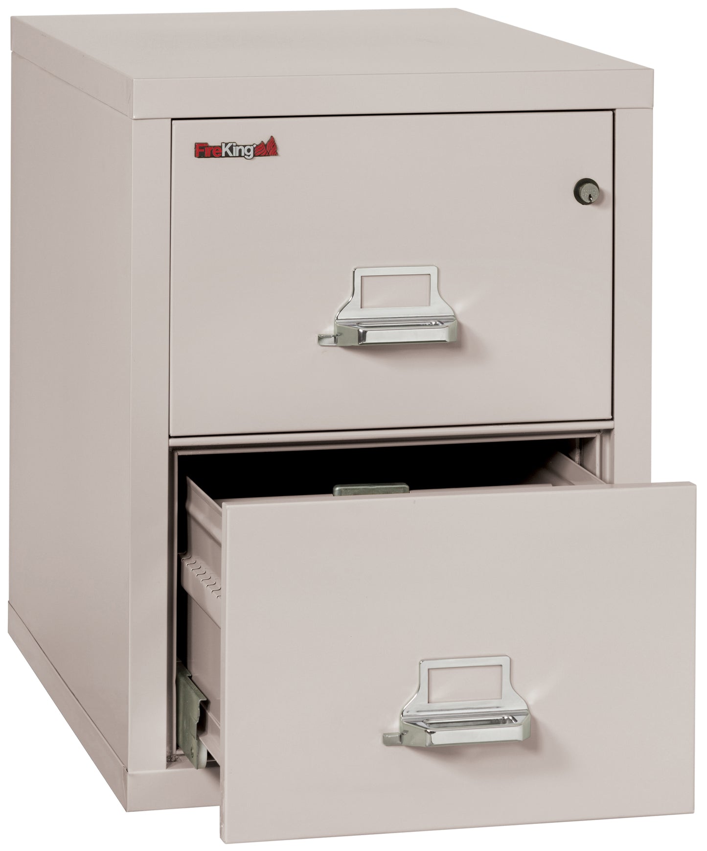 FireKing 1 Hour Fire Resistant File Cabinet - 2 Drawer Letter 31" Depth - Platinum