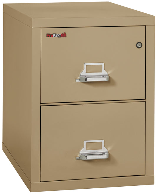 FireKing 1 Hour Fire Resistant File Cabinet - 2 Drawer Letter 31" Depth - Sand