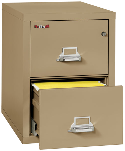 FireKing 1 Hour Fire Resistant File Cabinet - 2 Drawer Letter 31 Depth - Sand