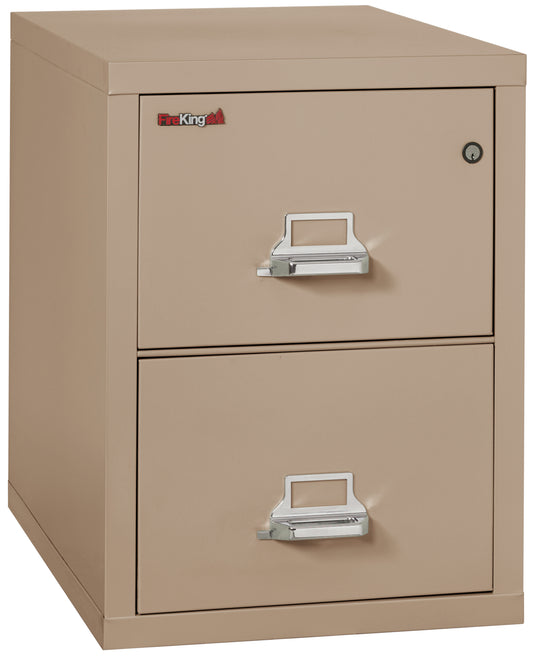 FireKing 2 Hour Fire Resistant File Cabinet - 2 Drawer Letter 31" Depth - Taupe