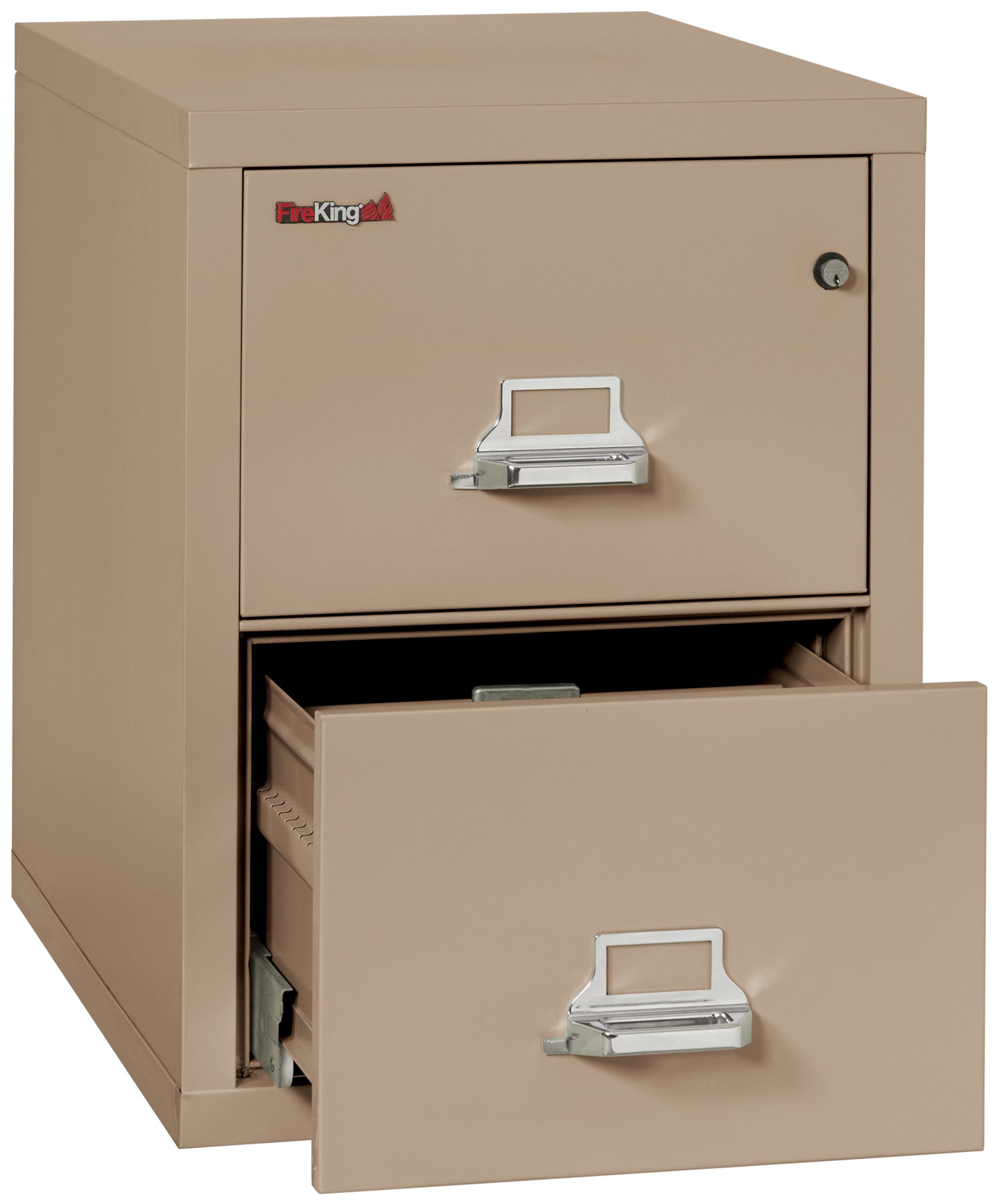 FireKing 1 Hour Fire Resistant File Cabinet - 2 Drawer Letter 31" Depth - Taupe